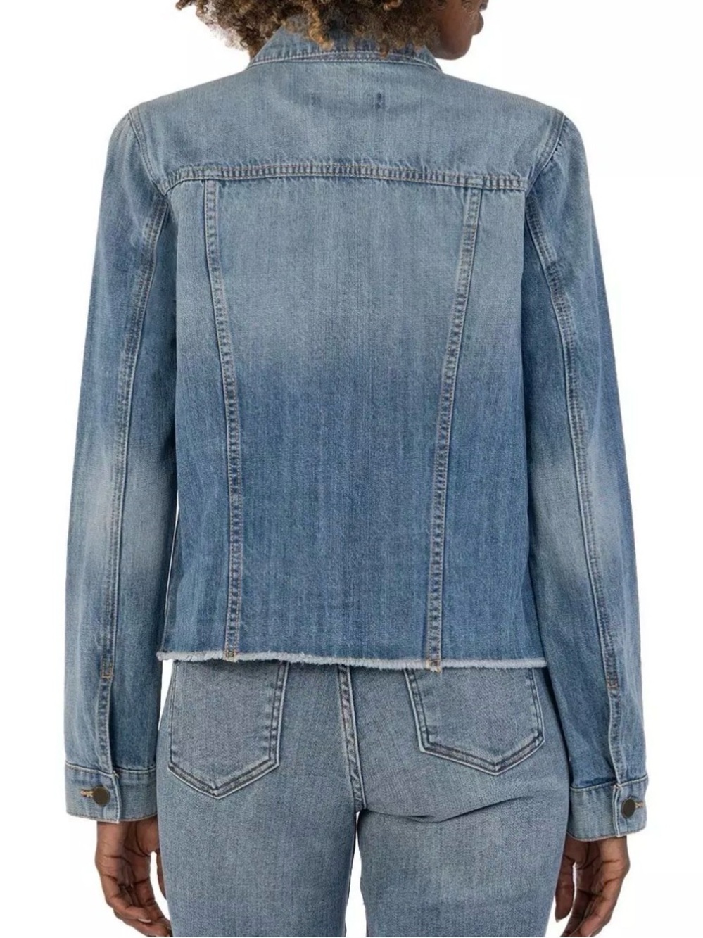 Kut from the Kloth Light Blue Denim Trucker Jacket - Picture 3 of 6